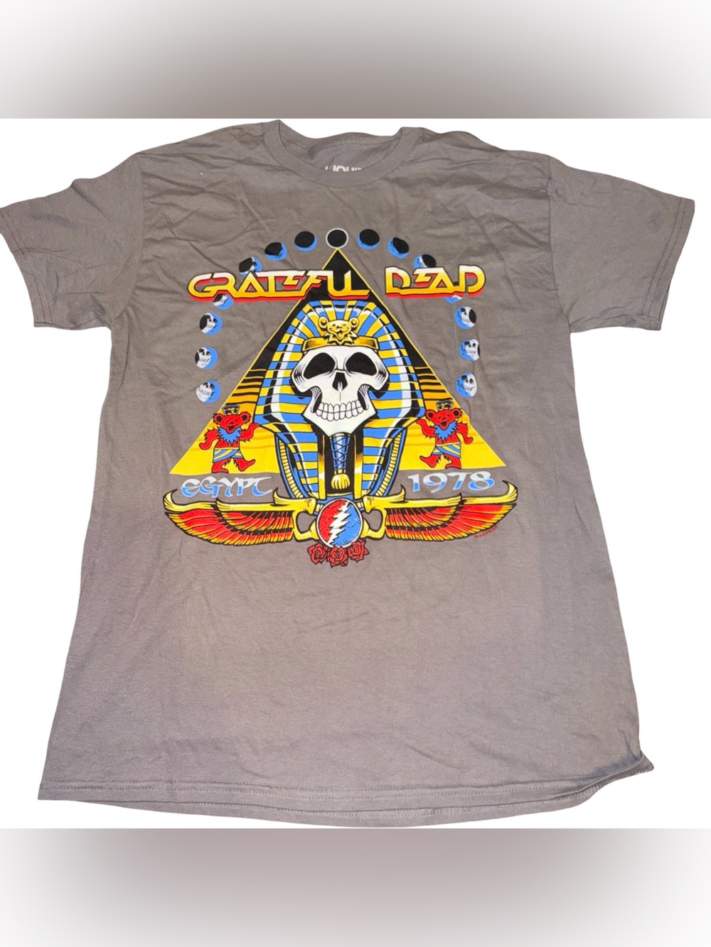 Liquid Blue Grateful Dead Egypt 1978 Pyramid Skull T-Shirt Gray Size M